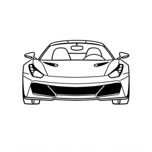 Kleurplaat sportauto