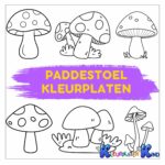 Paddestoel-kleurplaten