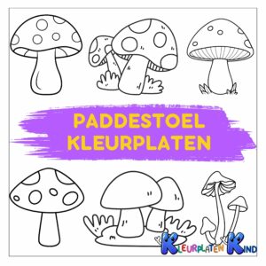 Paddestoel-kleurplaten