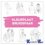 Kleurplaat-bruidspaar