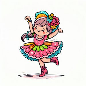 Kleurplaat dansen