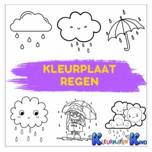 Kleurplaat-regen