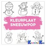 Kleurplaat-sneeuwpop
