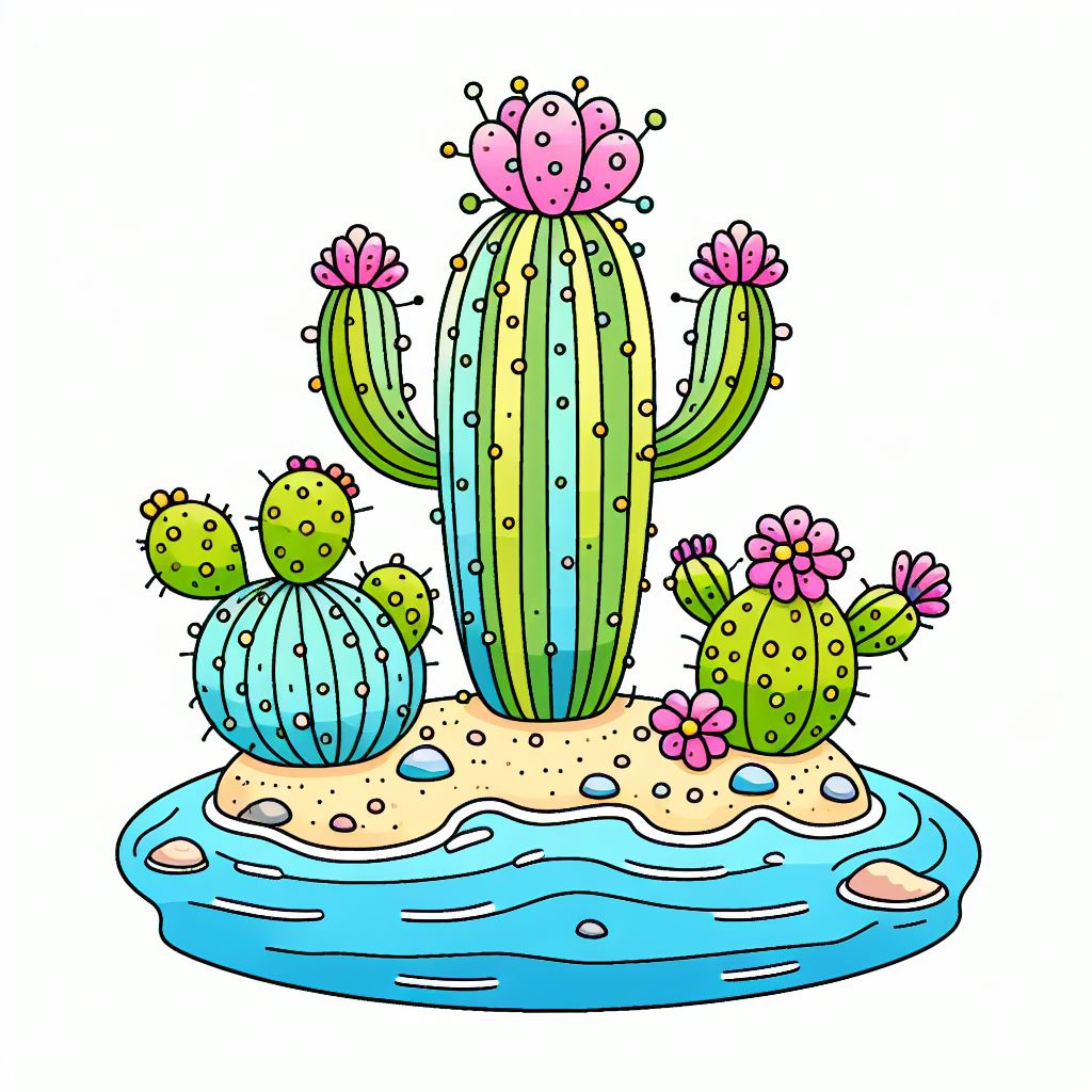 Kleurplaten cactus