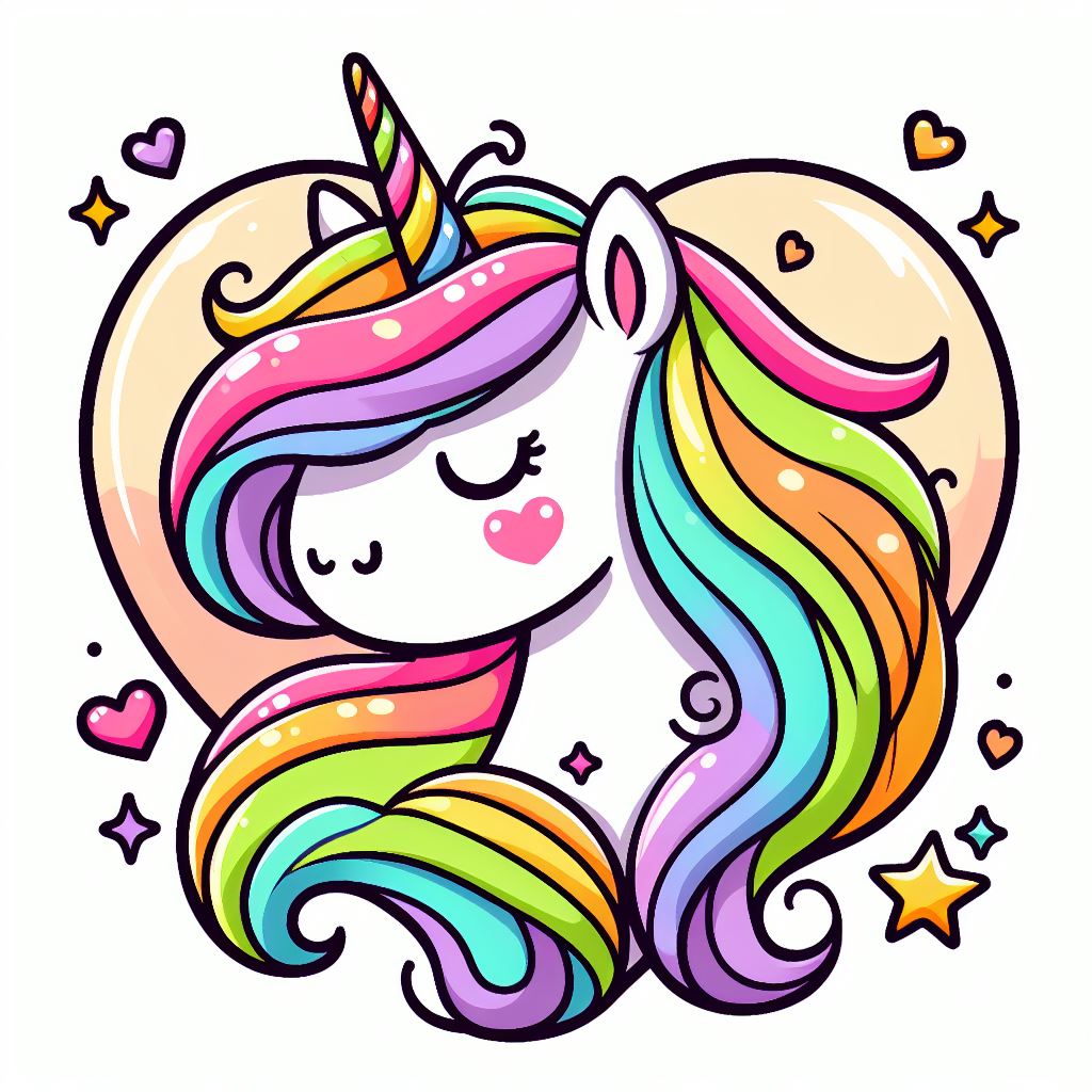 Kleurplaat unicorn hartjes
