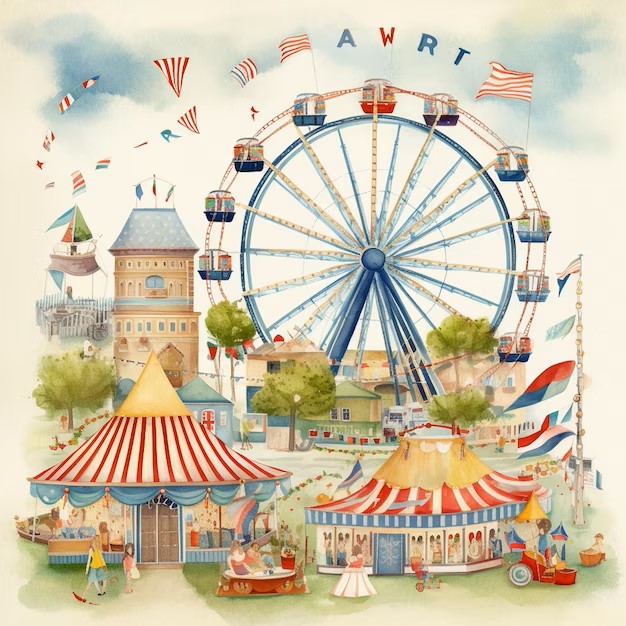 Kleurplaat kermis