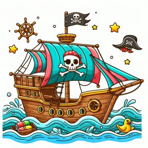 Kleurplaat piratenboot