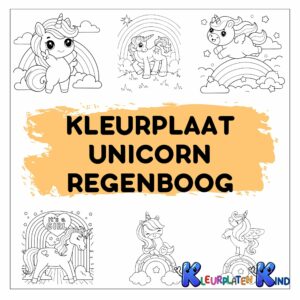 kleurplaat-unicorn-regenboog