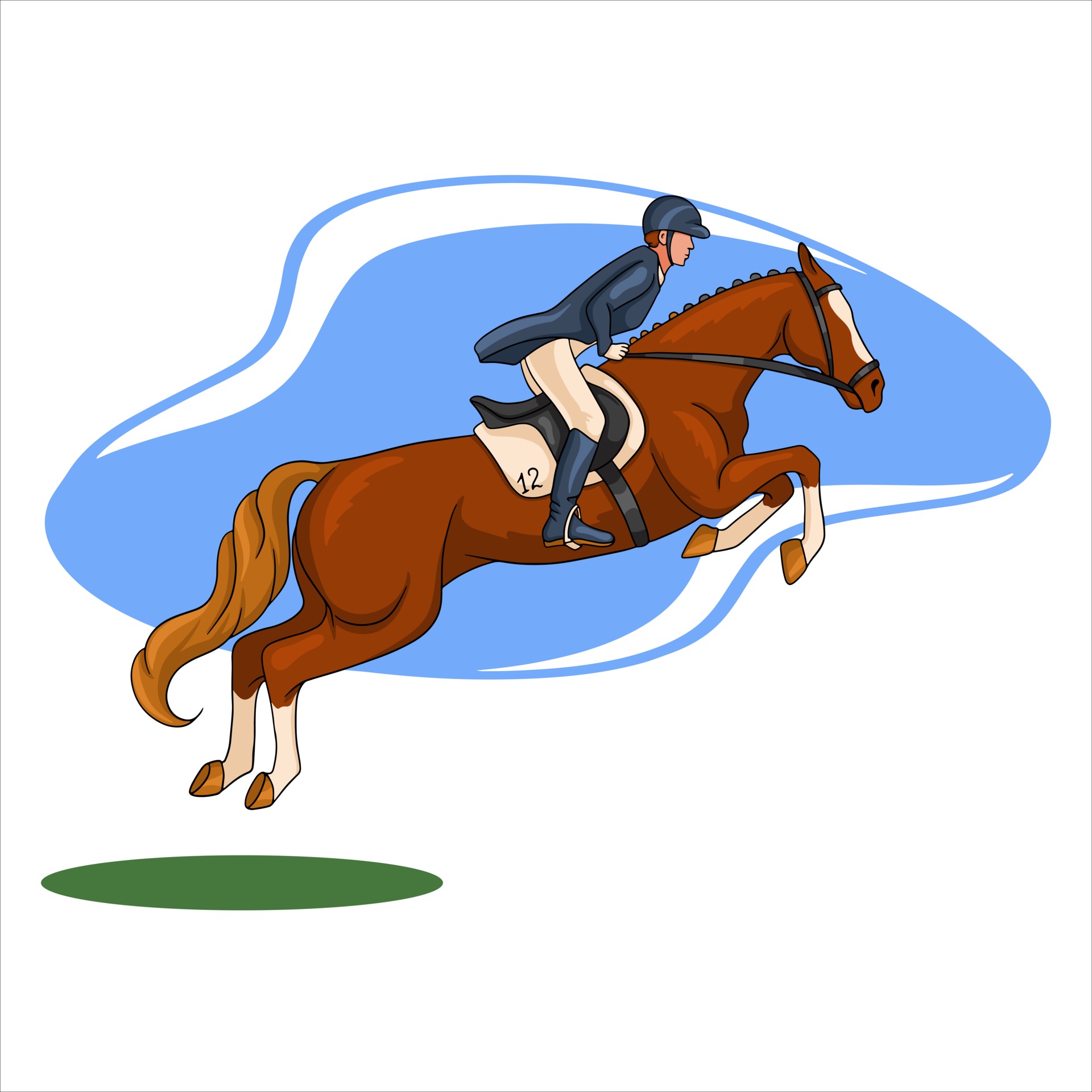 Paarden kleurplaat springen