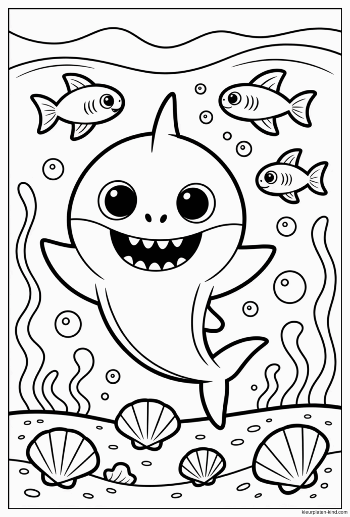 baby-shark-kleurplaat-waarin-baby-shark-danst-tussen-de-schelpjes-en-vissen-89a4311b-7b11-4160-bb4b-d60c4971132b.png
