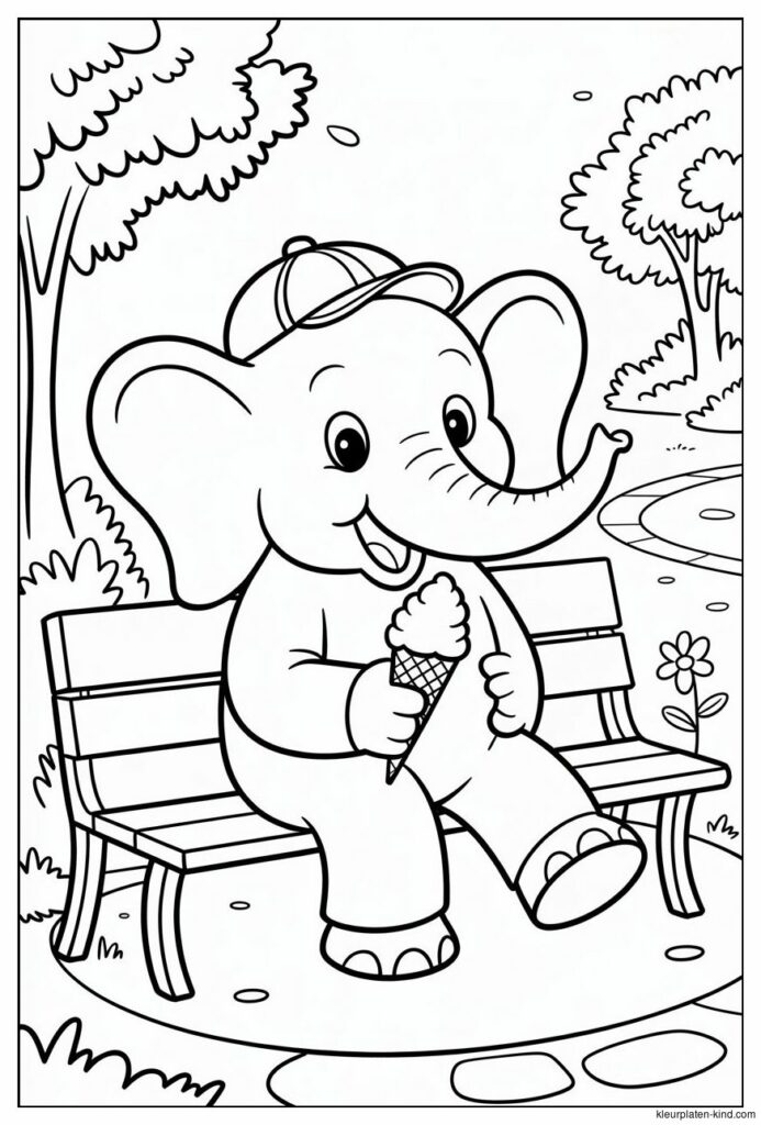 benjamin-blumchen-kleurplaat-waarin-hij-op-een-bankje-zit-en-een-ijsje-eet-9873abd3-0764-4553-bc0e-d904898d1a36.png