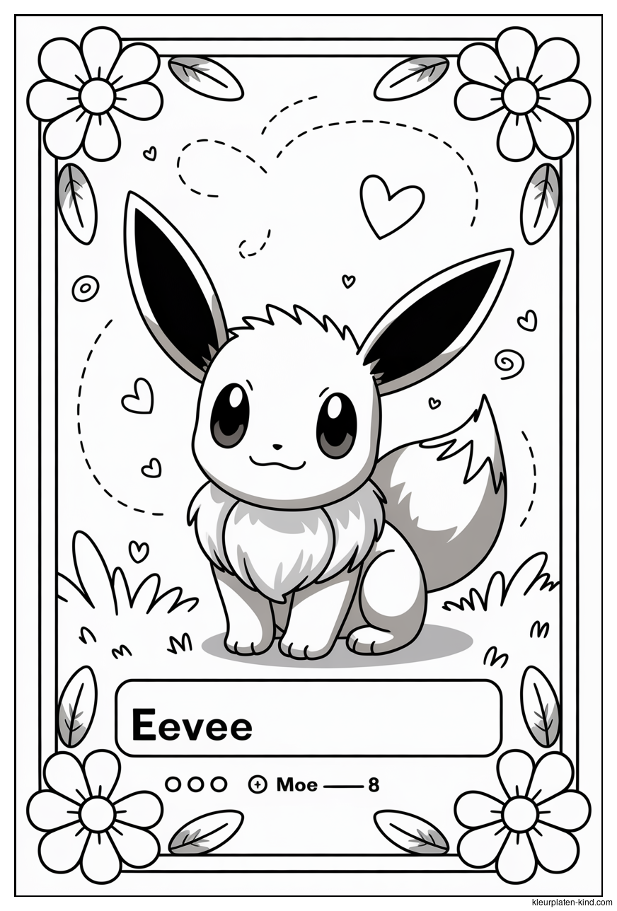 eevee-kaart-met-bloemenrand-en-schattige-illustratie-in-het-midden-25525553-195f-4398-b731-369d4e40969f.png