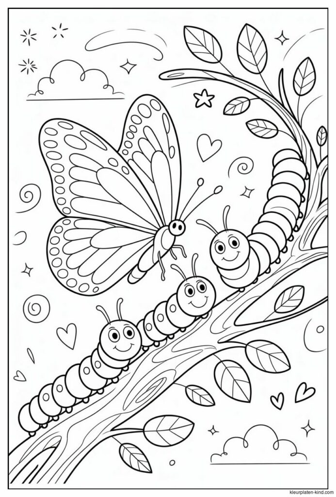 kleurplaat-met-een-vlinder-en-rupsen-samen-op-een-tak-4f25a292-3dfe-45cb-83aa-38f665e50f24.png