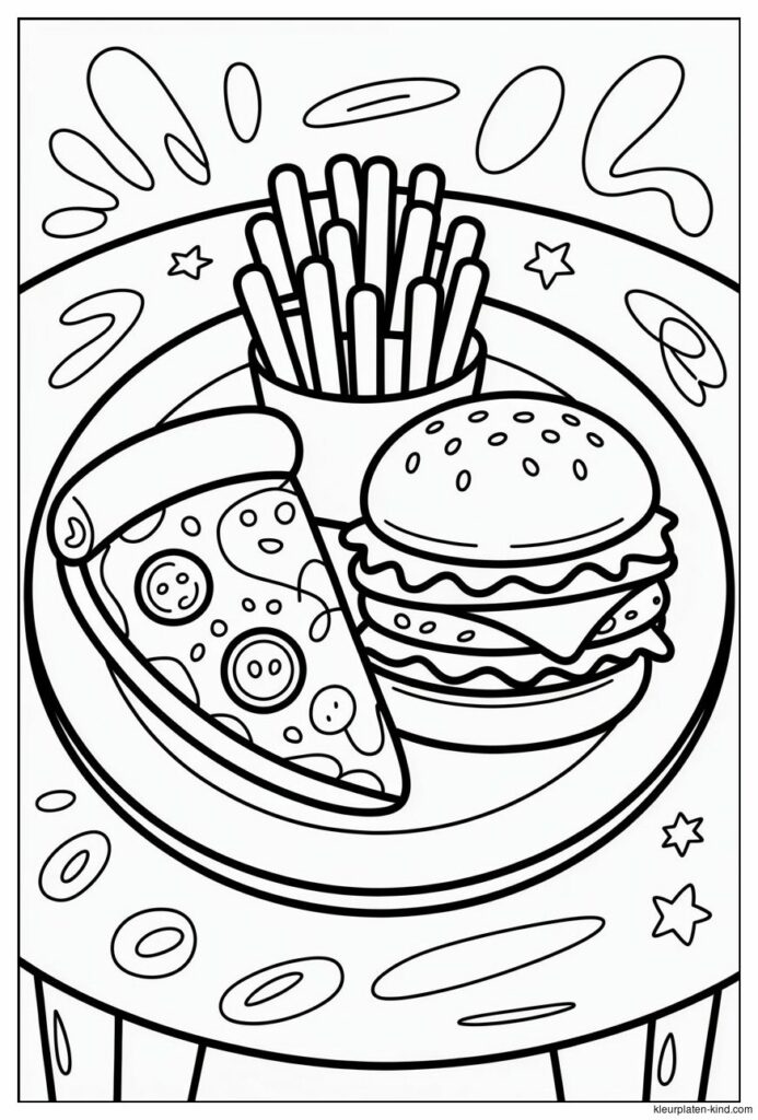 kleurplaat-van-een-bord-vol-pizza-frietjes-en-hamburger-5150f0bd-c545-4b69-811f-c15029958c44.png