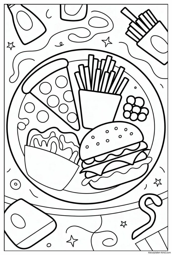 kleurplaat-van-een-bord-vol-pizza-frietjes-en-hamburger-a3d61191-07f6-490b-8646-42e406e27094.png