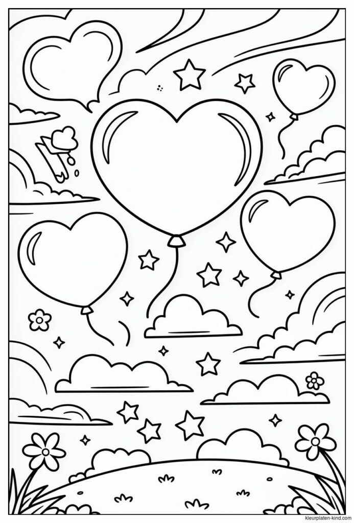 kleurplaat-van-een-fantasie-sky-met-ballonnen-sterretjes-en-wolken-in-hartjesvorm-6b1b0002-a209-4197-8ccb-50ea06006f30.png