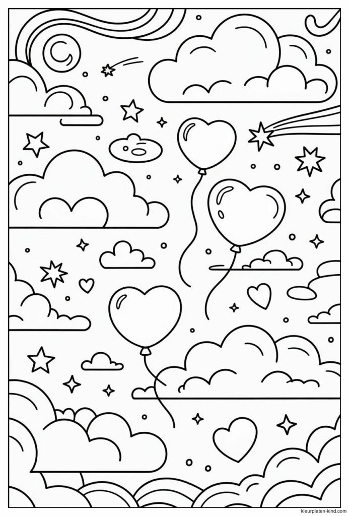 kleurplaat-van-een-fantasie-sky-met-ballonnen-sterretjes-en-wolken-in-hartjesvorm-7285676b-d536-45df-962e-1d4cbdf0a3da.png