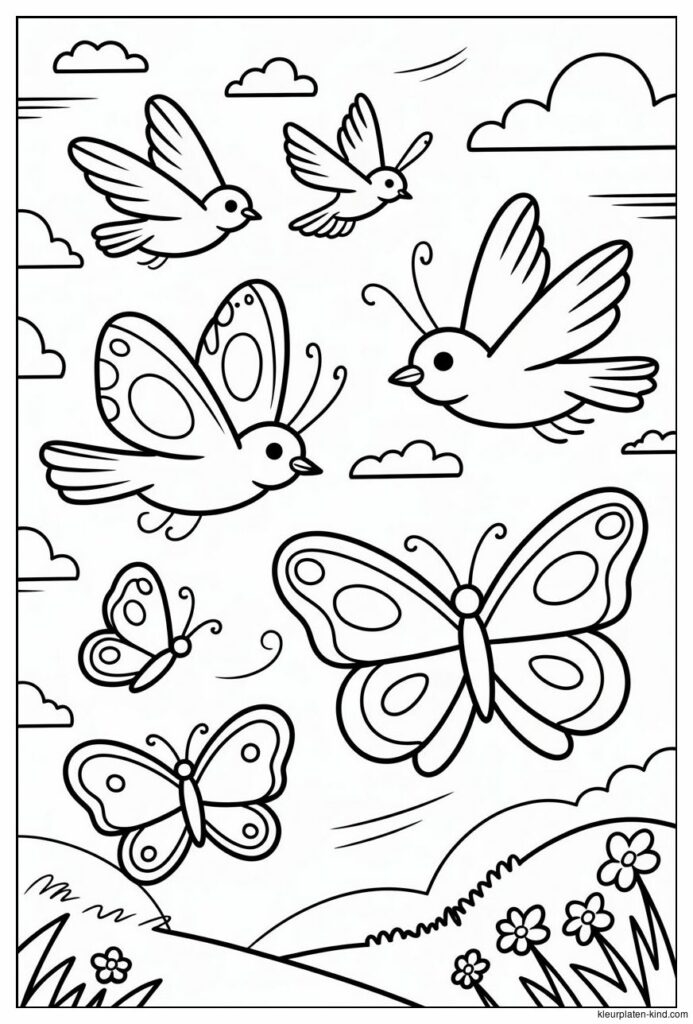 kleurplaat-van-een-lucht-vol-vliegende-vogels-en-vlinders-0a9ec17f-2a75-44b6-9967-60e2d7b6ad28.png
