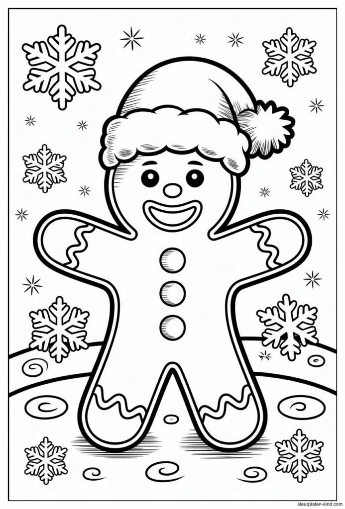 kleurplaat-van-een-peperkoekmannetje-met-een-kerstmuts-en-sneeuwvlokken-f6600dc2-df25-43a8-86cc-5b025cc08174.png