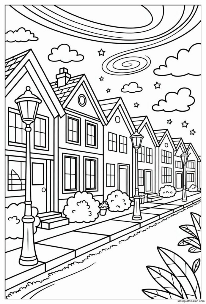kleurplaat-van-een-rij-huizen-in-een-gezellige-straat-met-lantaarns-39974b4d-e3a7-44b7-ad9a-cdddcf325c7f.png