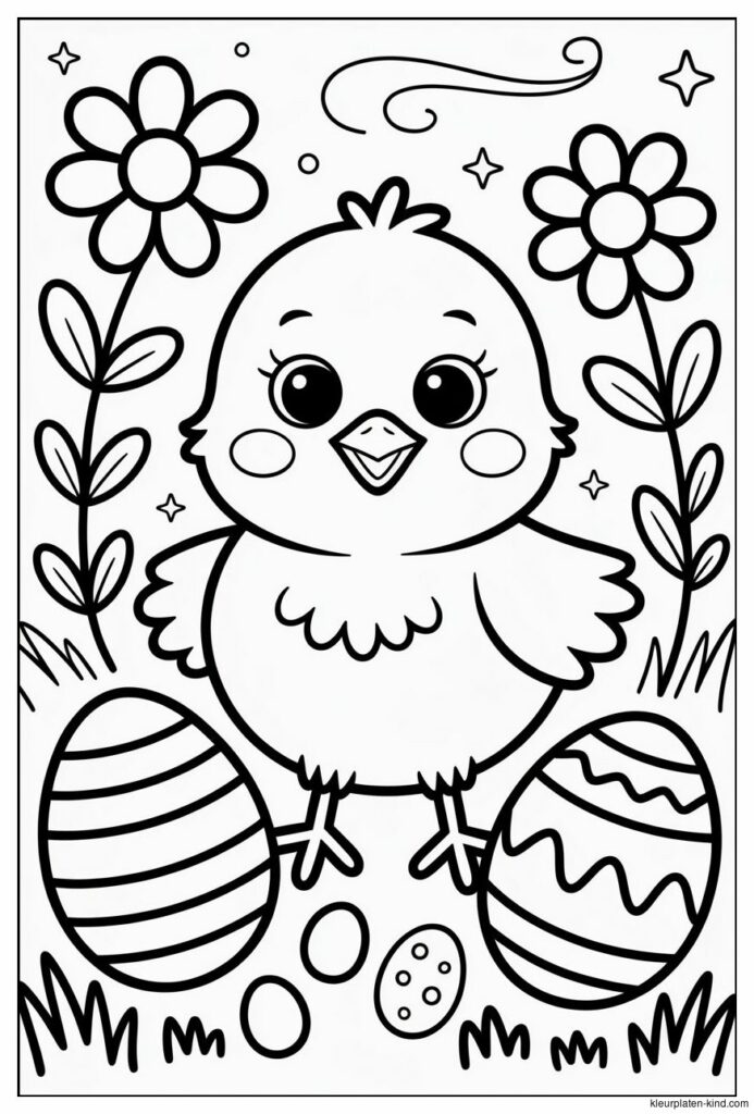 kleurplaat-waarin-een-kuiken-met-bloemen-en-paaseitjes-zit-e5312375-6ca7-4406-9f98-549746402a16.png