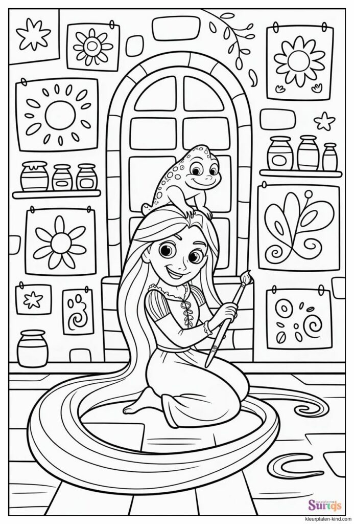 rapunzel-kleurplaat-in-de-toren-met-haar-schilderijen-en-pascal-5029b143-f0a3-48f6-a729-a595f6eab411.png