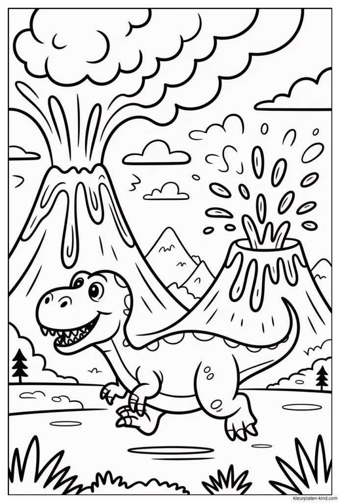 vulkaan-kleurplaat-met-een-dinosaurus-die-naast-een-uitbarstende-vulkaan-loopt-3c972c52-2786-4047-bbde-718ddb352e54.png