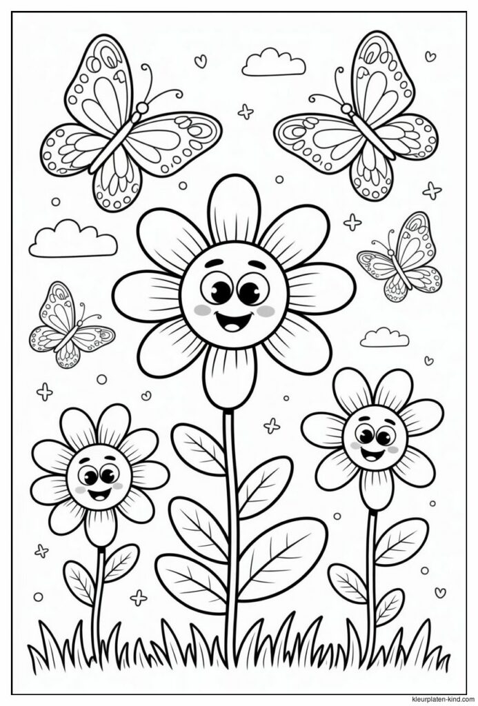 cartoon-bloemen-met-gezichtjes-omringd-door-dansende-vlinders-ab4bc8f3-ab64-4a1e-a872-40cb0873e357.png