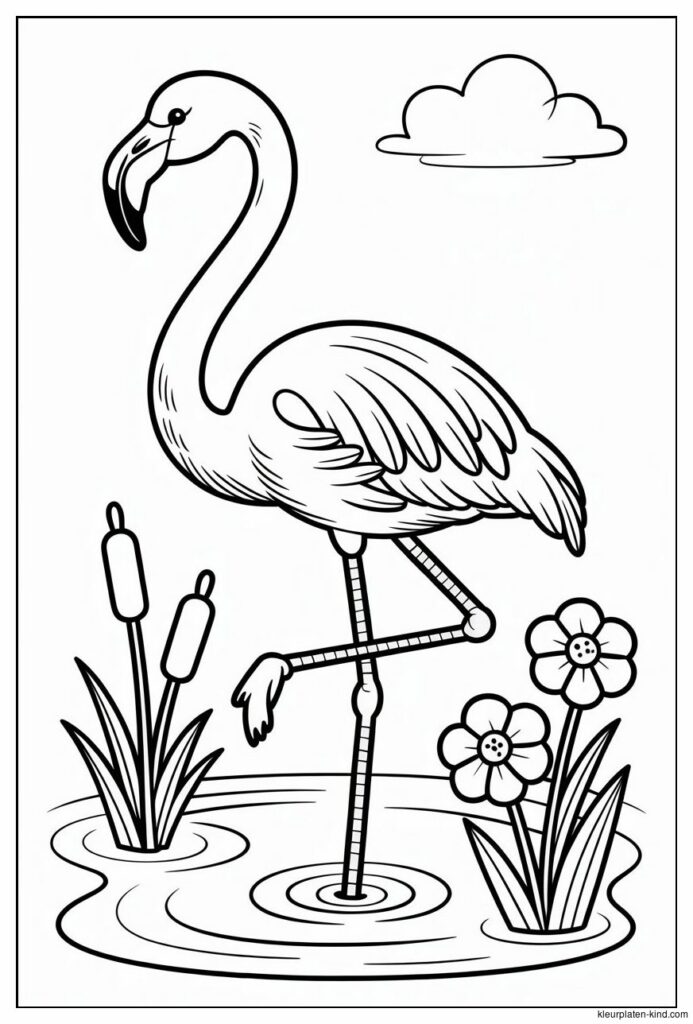 flamingo-die-op-een-poot-staat-in-het-water-met-riet-en-bloemen-0b1b07ce-d36b-4b3a-9756-c7f4515c2224.png