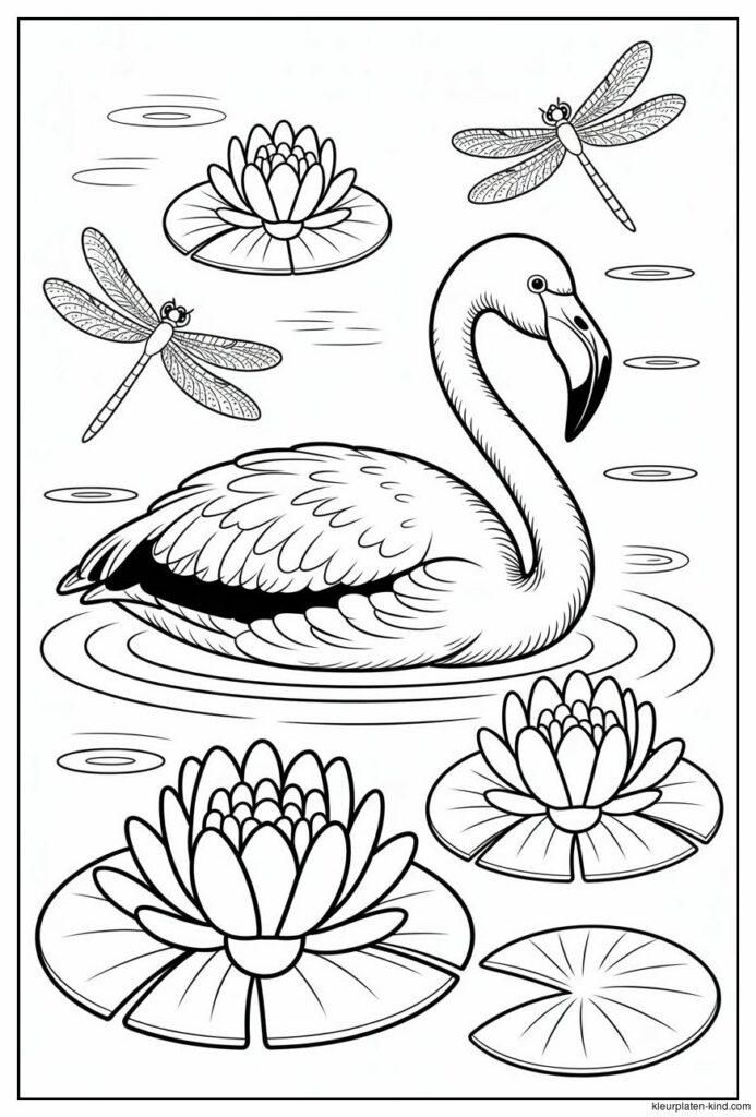 flamingo-die-tussen-waterlelies-en-libellen-zwemt-c682bbed-518e-4815-83dd-eb30b6dca8d8.png