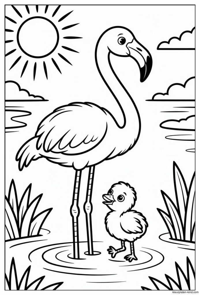 flamingo-met-kuikentje-aan-haar-zijde-in-een-moerasvol-zonlicht-1e3ab2ba-1919-4153-ab7e-e5ff11992798.png