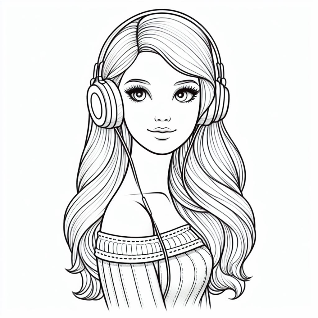 kawaii-kleurplaten-barbiepop