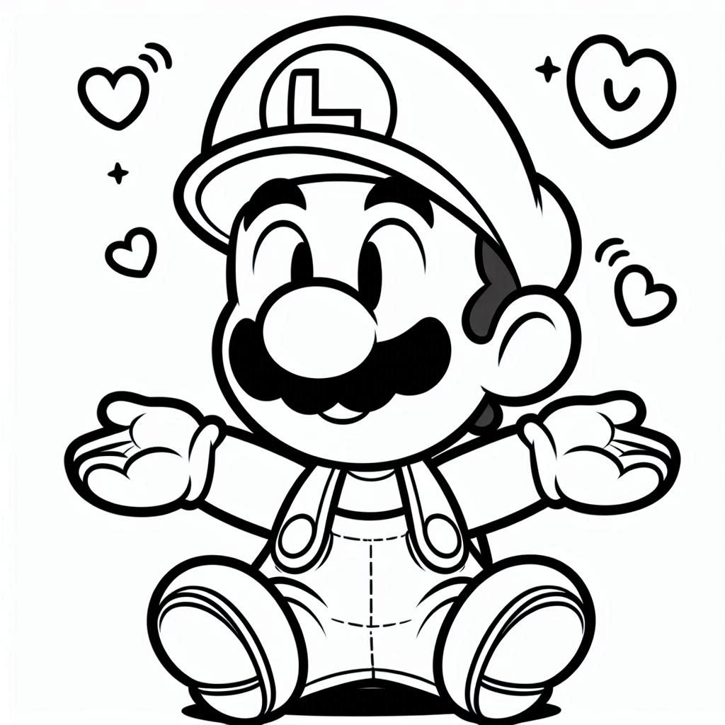 kawaii-afdrukken-gratis-downloaden-schattig-kleurplaten-luigi.jpg