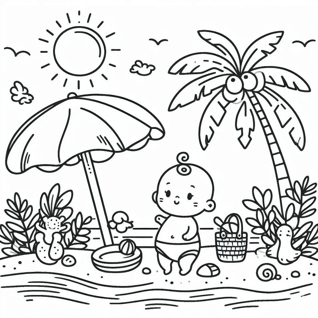 gratis-kleurplaten-mooi-afdrukken-strand-schattig-kawaii.jpg
